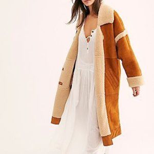FREE PEOPLE ASPEN MARSHALL SUEDE SHEARLING JACKET
